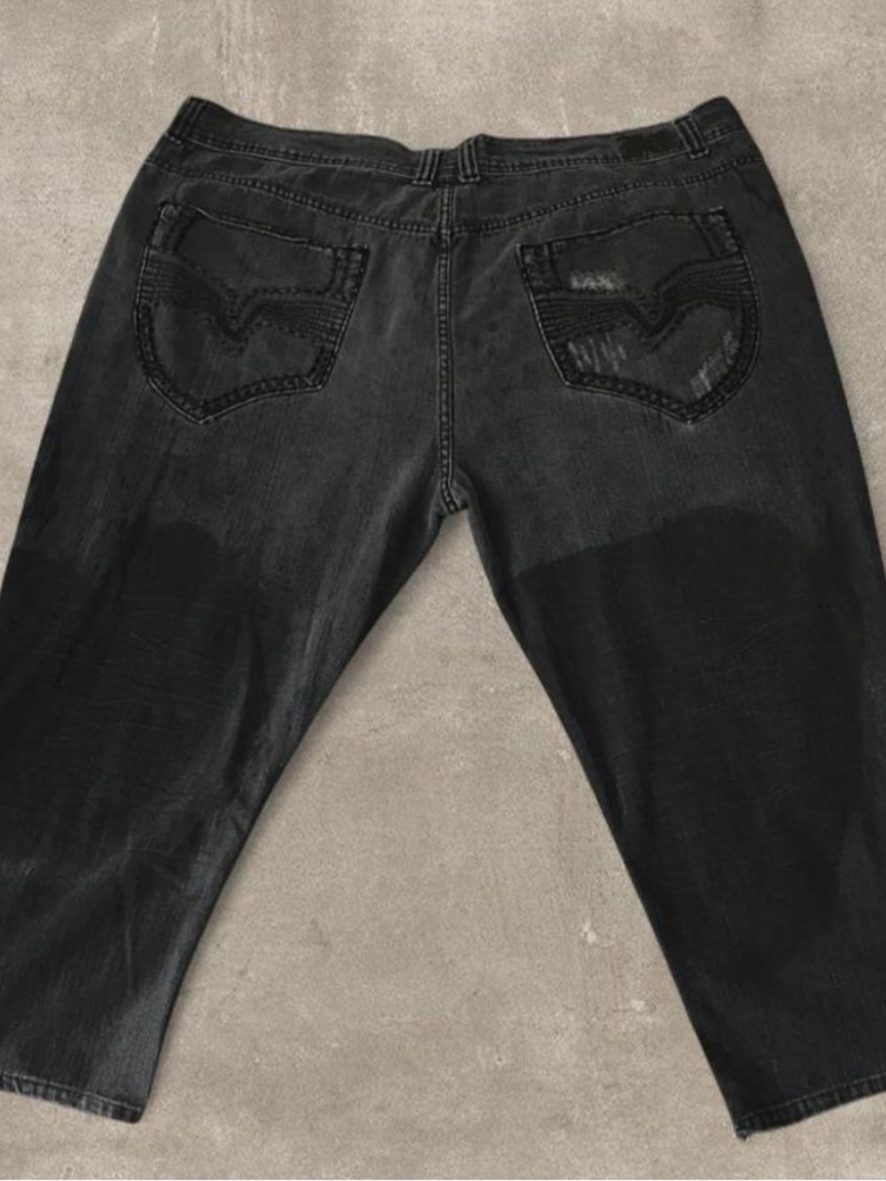 Black Blue Gear Distressed Skate Jeans